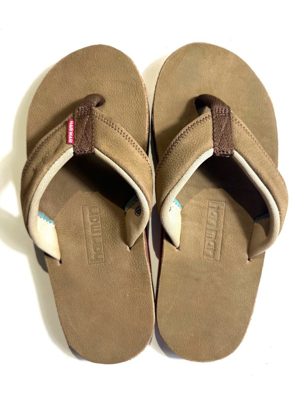Hari Mari Mens Brown Flip Flops Size 10 Comfortable Durable With Leather Straps